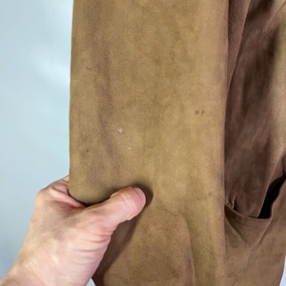 Vintage 60s Jacqueline's Feminine Apparel Memphis Nubuck Leather Coat Fur Collar - Picture 13 of 16